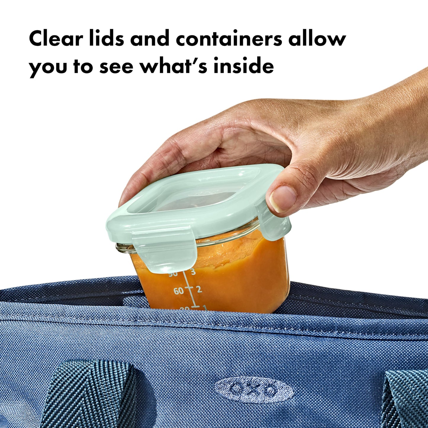 OXO Tot Glass Baby Blocks Food Storage Containers (4 oz) - Opal