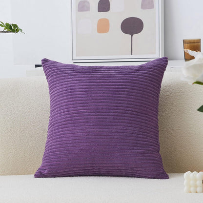 20x20 20 20 inch (50cm), Home Brilliant Throw Pillow Cover Soft Accent Pillow Cover Striped Plush Velvet Corduroy