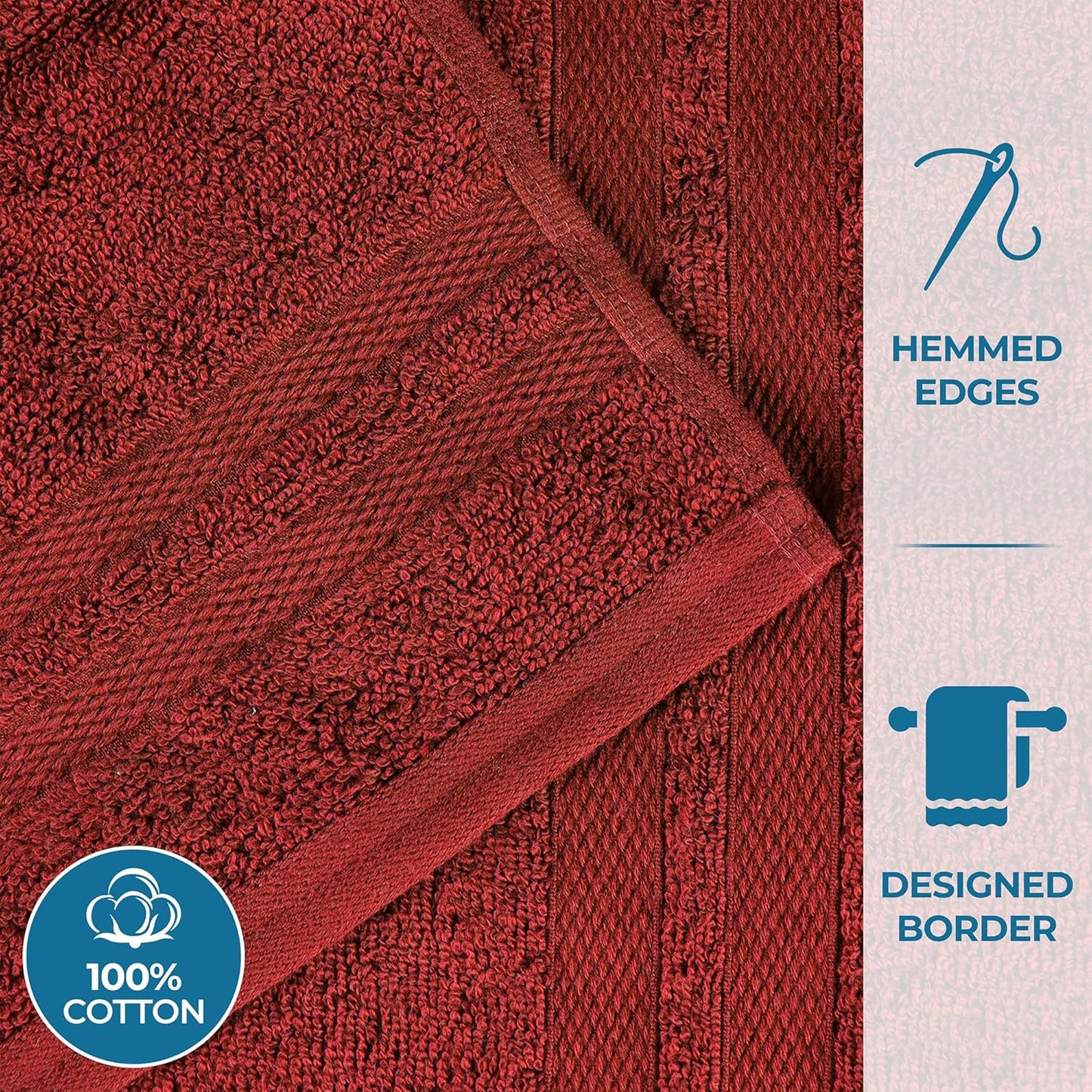 6-Piece Set, 2 2 2 Superior Ultra-Soft Cotton Towel Includes Bath Towels, Hand Towels, and Washcloths for Bathroom