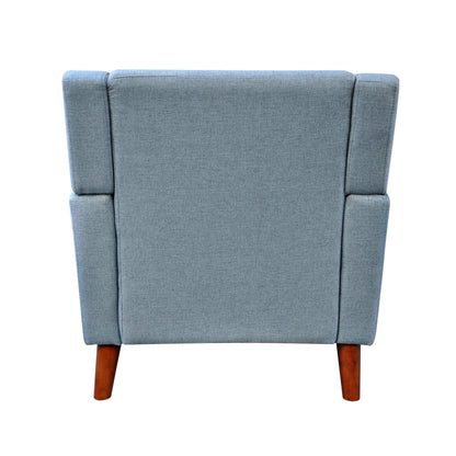 Christopher Knight Home Alisa Mid Century Modern Fabric Arm Chair, Blue and Walnut