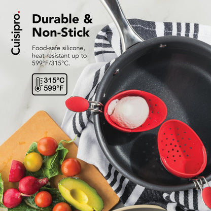 Browne & Co Cuisipro Egg Silicone Poacher Set of 2, Red