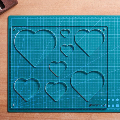 HERMIT TOOLS 12"*10" inches 8-in-1 Heart Inlay Template | Router and Decorative Templates for Woodworking