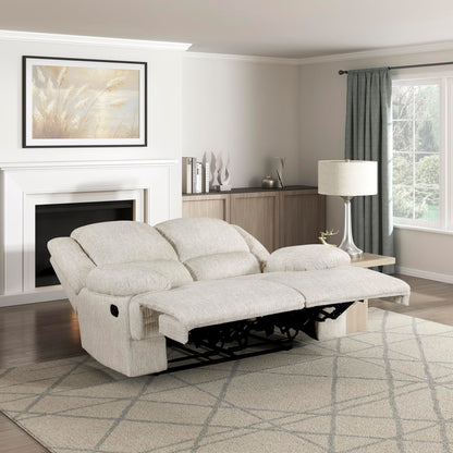 Lexicon Manual Double Reclining Loveseat, Textured Microfiber Wall Hugger Recliner Loveseat, Pillow Top Arms, 2 Seater Couch for Living Room/Theater Seating/Apartment, Easy Assembly, Vanilla Beige