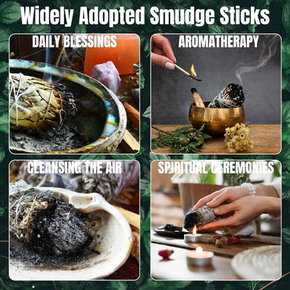 White Sage Mix Smudge Sticks 3 Pack for Cleansing, Meditation, Yoga, and Smudging | Cedar, Rosemary, Eucalyptus, Juniper