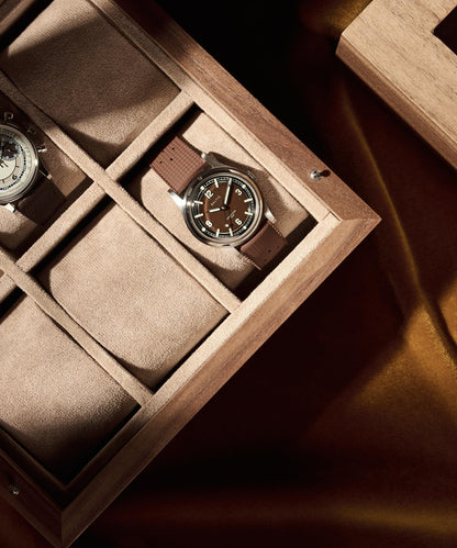 TAWBURY Wooden Watch Case - 12 Slot Wood Watch Box for Men & Women with Protective Fully Lined Interior and 2-inch Wide Pillows for Small & Large Watches (Classic Walnut)
