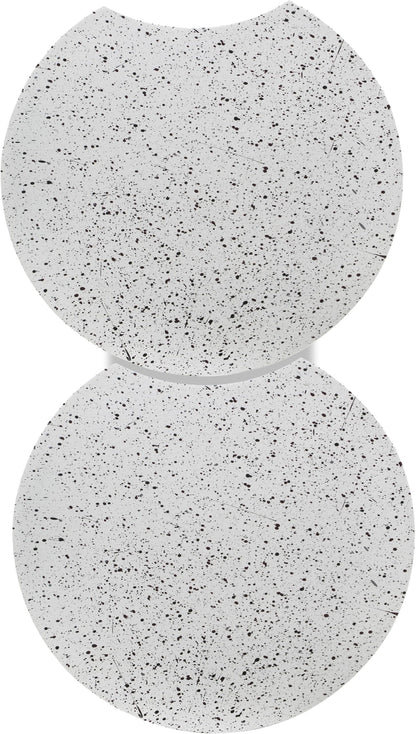 Meridian Furniture 99084White-2C Dimple Collection Modern | Contemporary End Table with White Terrazzo Pattern, Iron Metal, Modular, 28" W x 15.75" D x 18" H, White, Set of 2