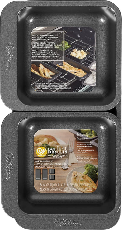 Wilton Perfect Results Premium Non-Stick Baking Pan Set, 4-Piece Steel Bakeware