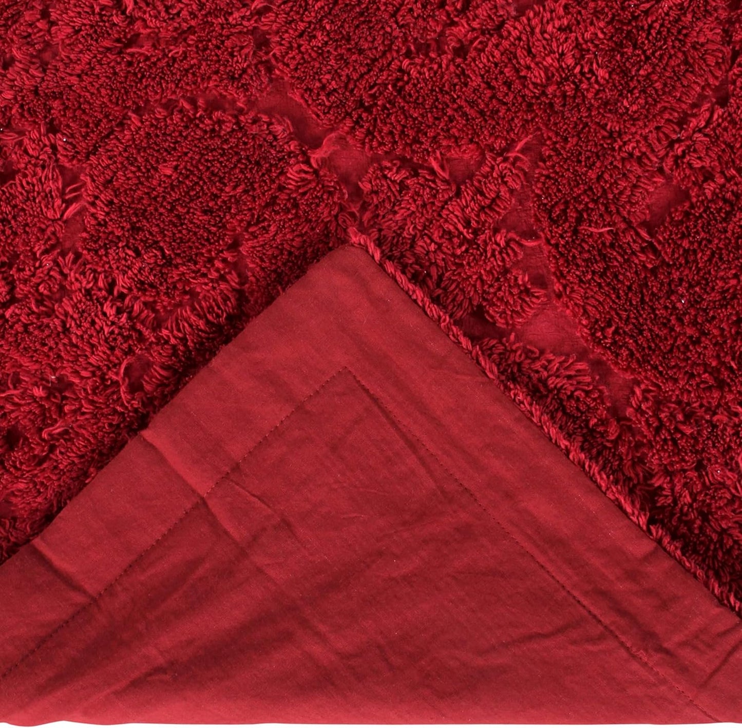 Better Trends Burgundy Euro Sham, 100% Cotton Chenille Bedspread Sham, Soft Tufted Tumble Dry (26x26)
