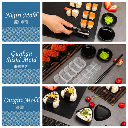 FUNGYAND Sushi Making Kit, 32-in-1 Complete Set with Bazooka Roller, Nigiri & Musubi Presses, Bamboo Mats, Knife, Peeler, Animal Rice Molds, Chopsticks & More – Perfect for Family Fun