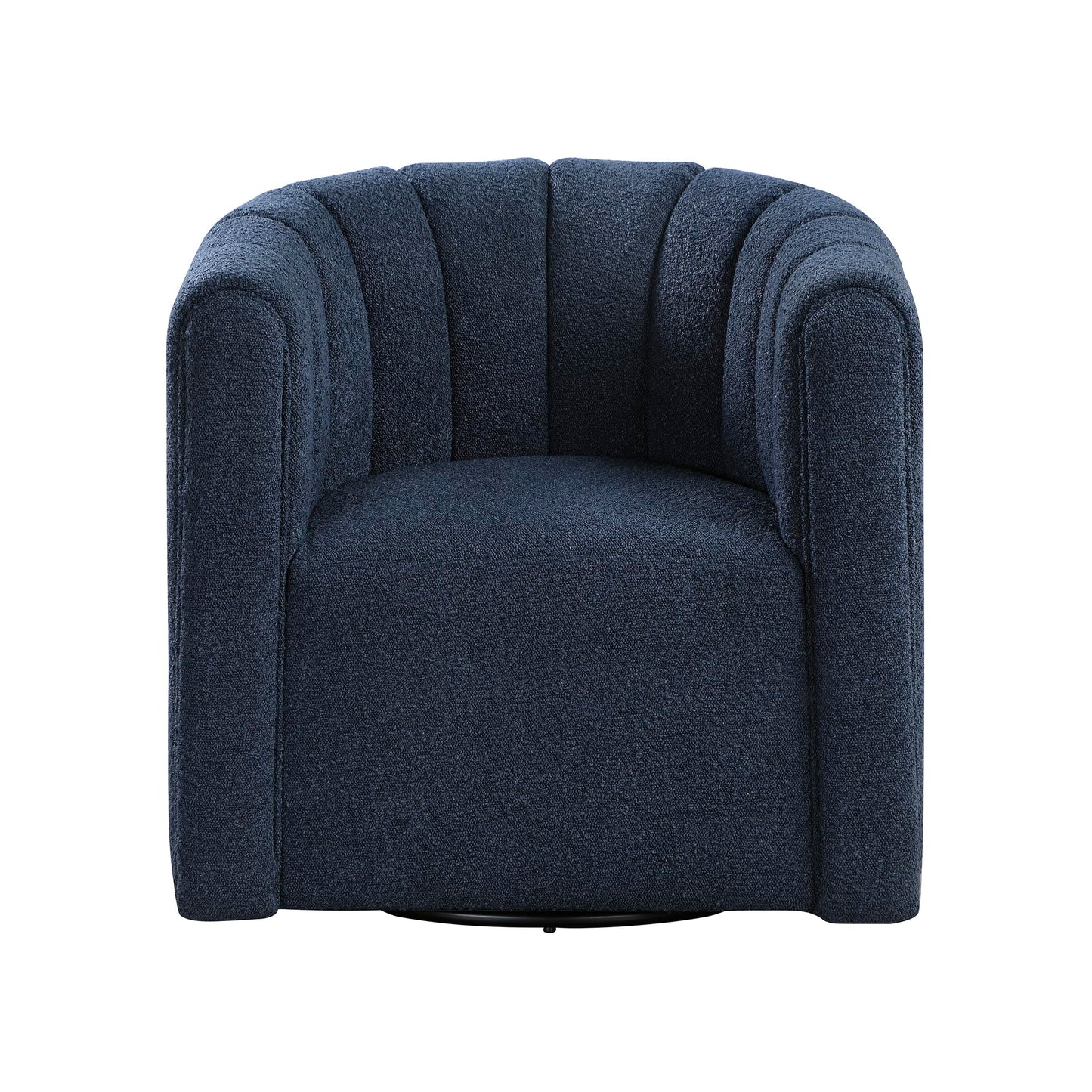 Lexicon Swivel Accent Chair with Ottoman, Boucle Fabric Upholstered 360 Degree Swivel Single Sofa Chair with Ottoman Set for Living Room/Office/Apartment, Blue