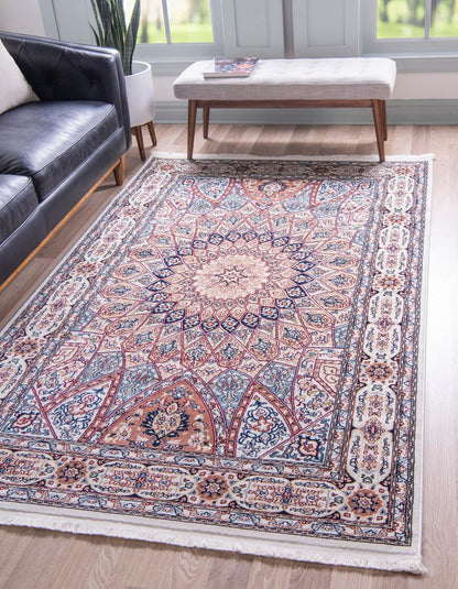 Unique Loom Narenj Collection Area Rug - Adams (10' x 13' 1" Rectangle Ivory/Burgundy)