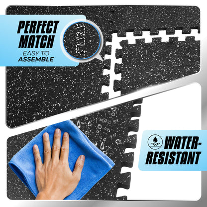Foam Interlocking Rubber Top EVA Foam Exercise Mat 72 Sq Ft