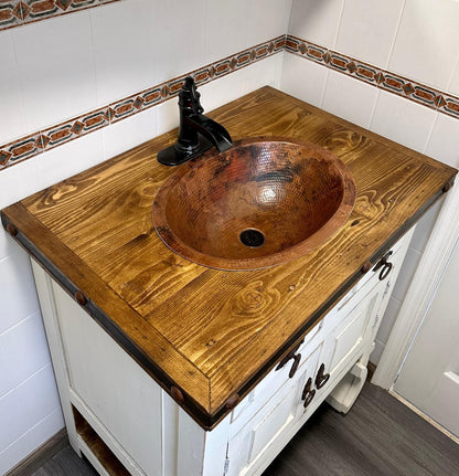 Simply Copper 19" Oval Copper Drop In or Under Mount Bath Sink in Natural Patina