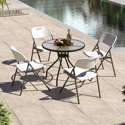 GOFLAME 12 Pack Folding Chairs, Heavy Duty Plastic Dining Chairs with Metal Frame, Portable Commercial Seats for Home Office, Indoor Outdoor Dining, Wedding, Party, Patio