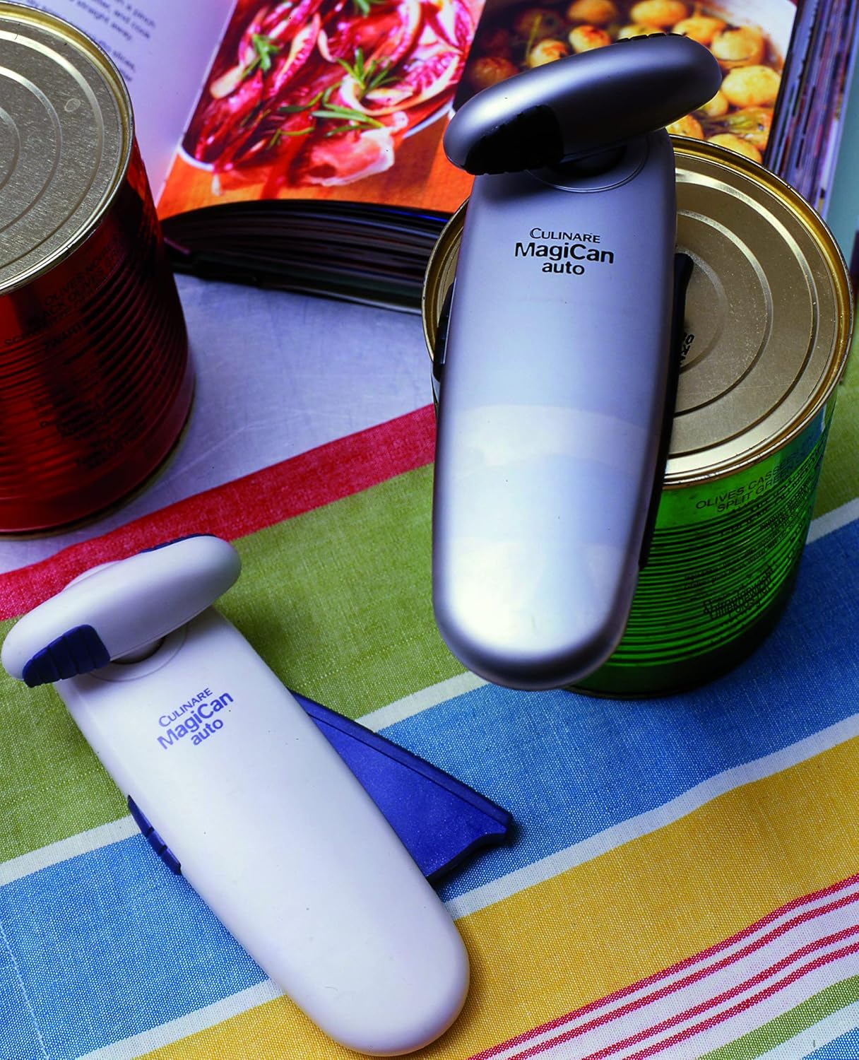 C10011 MagiCan Auto 2 Can Opener - Manual Opener with Patented Cutting System (White, 20 x 5 x 15 cm)