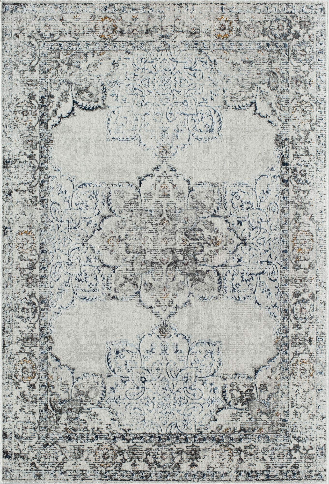 Rugs America Prescott PS35C White Bay Blossom Transitional Vintage 8x10 Area Rug, 8'0"X10'0"