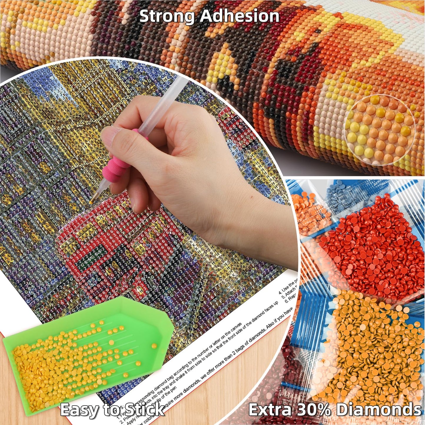 Lxmsja London Street Diamond Art Kits for Adults, Big Ben Diamond Painting Kits for Beginners, 5D DIY Full Drill Gem Art Crafts for Adults, Home Wall Decor 12x16 inch