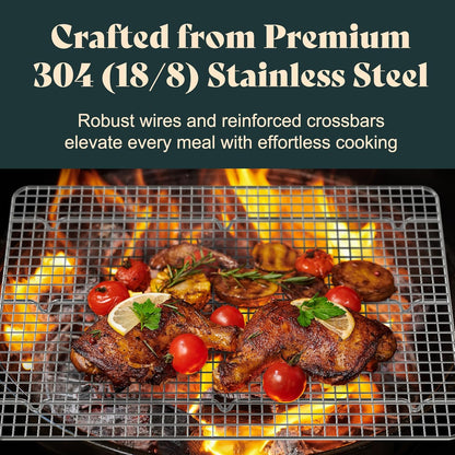 Premium Stainless Steel Cooling Racks by [Brand Name] - Heavy Duty Oven Safe | 10"x14.75" Set of 2 for Baking & Roasting