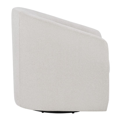 OSP Home Furnishings Parker Upholstered Swivel Tub Accent Chair, Cream Fabric