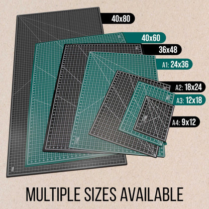 U.S. Art Supply 18" x 24" Self-Healing Cutting Mat 5-Ply - Double-Sided Green/Black Craft Mat, Non-Slip Cutting Mats for Crafts, Sewing, Quilting, Scrapbooking