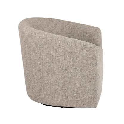 HomePop Upholstered Swivel Accent Chair, Modern Barrel Chair with 360° Swivel Base, Midtone Gray Fabric for Living Room, Bedroom, or Office