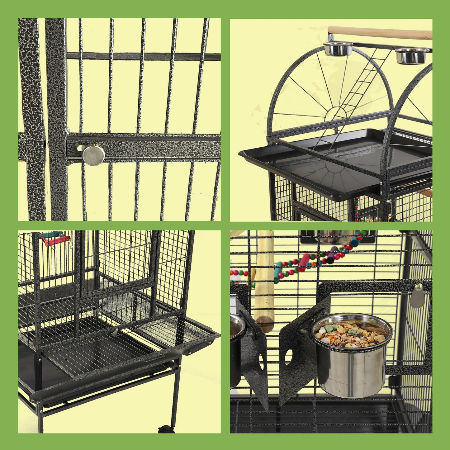 Sinopet 68'' Large Parrot Cage, Large Bird Cages for Parrots,Conure Cage for Birds, Cockatiel Cage with Play Top,Feeders,Slide-Out Tray,Seed Catcher,Birdcage Toys for Cockatoo,African Grey,Lovebird