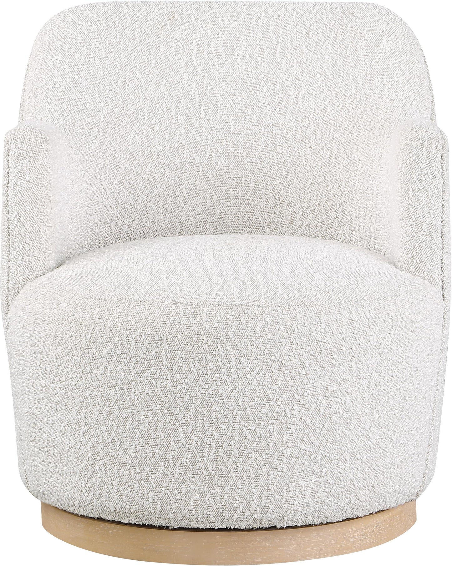 Meridian Furniture Clarita Cream Boucle Fabric Swivel Accent Chair