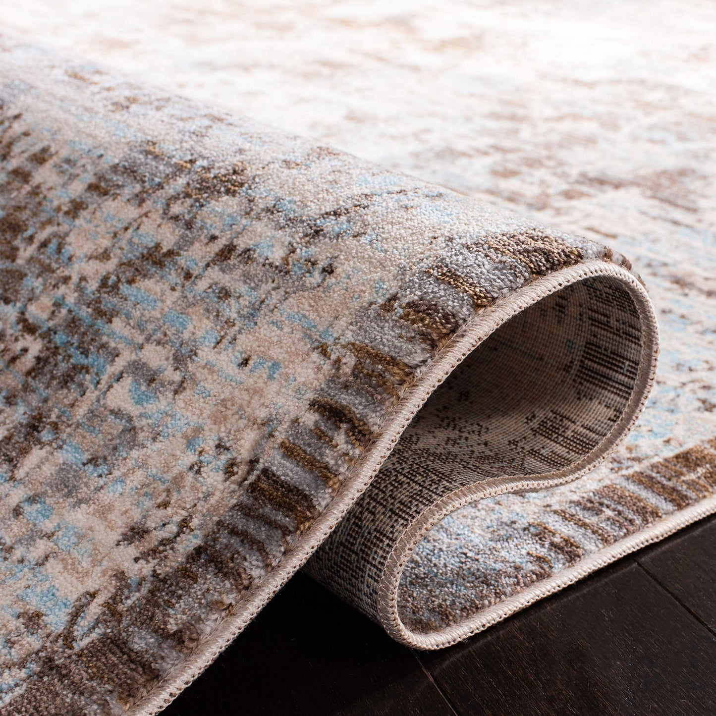 SAFAVIEH Persian Collection Accent Rug - 3' x 5', Brown & Light Blue, Oriental Distressed Design, Non-Shedding & Easy Care, Ideal for High Traffic Areas in Entryway, Living Room, Bedroom (VTP417T)
