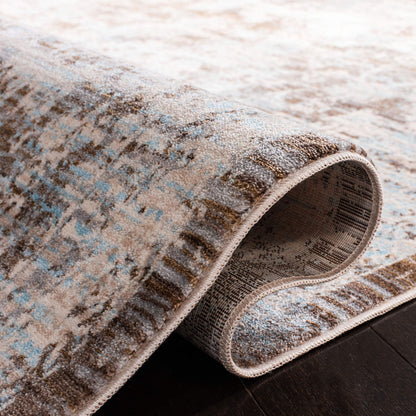 SAFAVIEH Persian Collection Accent Rug - 3' x 5', Brown & Light Blue, Oriental Distressed Design, Non-Shedding & Easy Care, Ideal for High Traffic Areas in Entryway, Living Room, Bedroom (VTP417T)