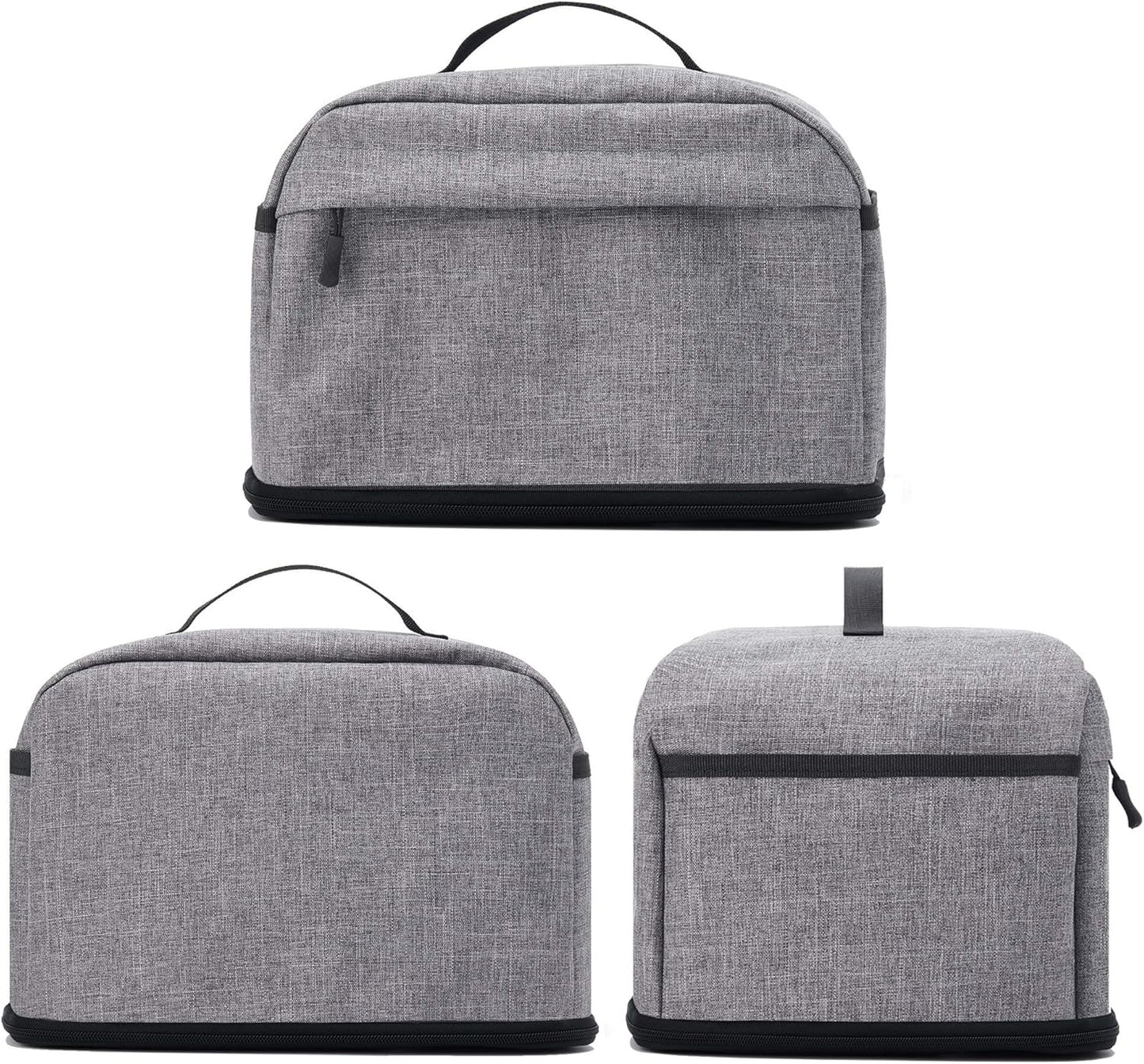 VOSDANS 4 Slice Toaster Cover, Gray, 2-in-1 Toaster Bag with Pockets, Machine Washable, Patent Design