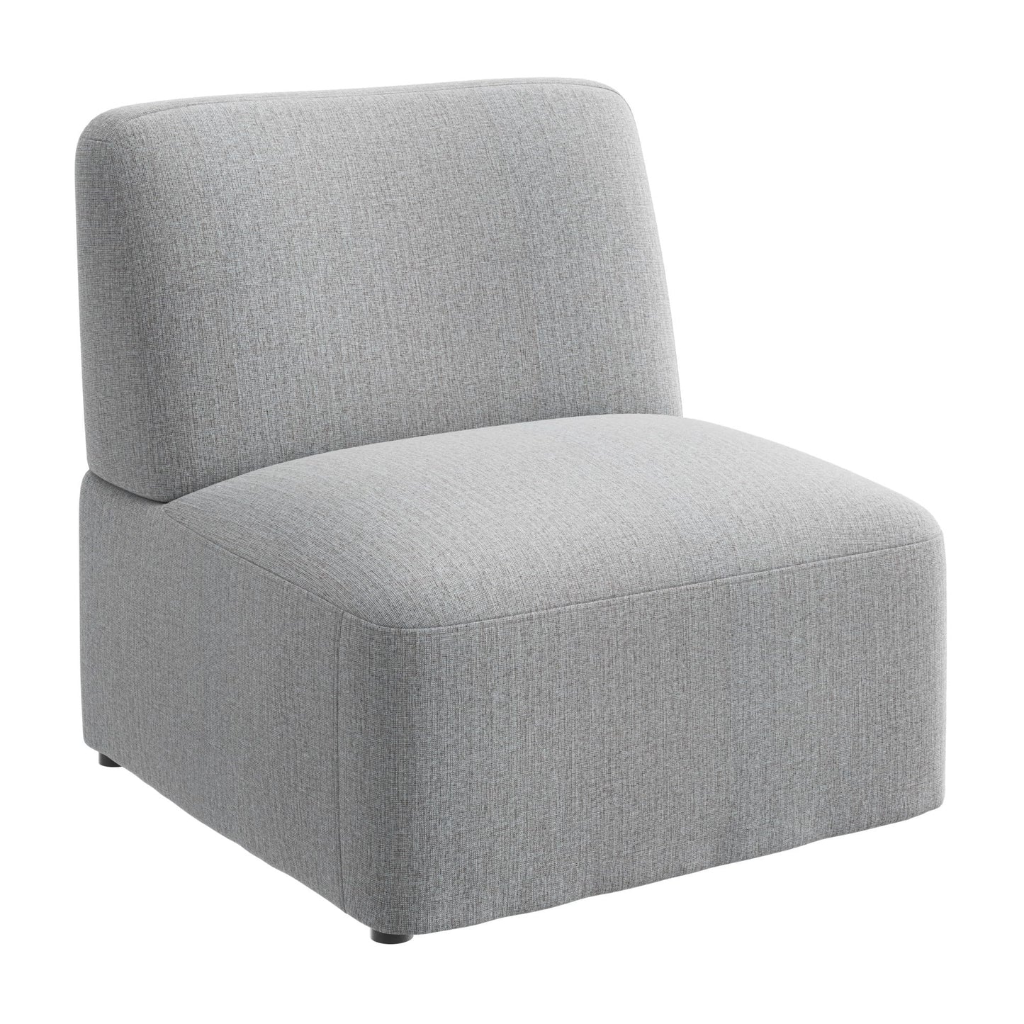 Bush Business Furniture Modular Armless Lounge Chair, Guest Seating for Lobby or Reception Area, Assemble Collection, Fog Fabric