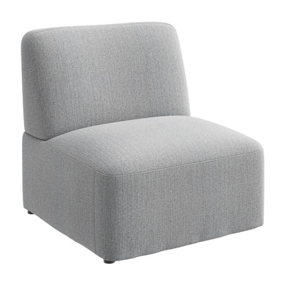 Bush Business Furniture Modular Armless Lounge Chair, Guest Seating for Lobby or Reception Area, Assemble Collection, Fog Fabric