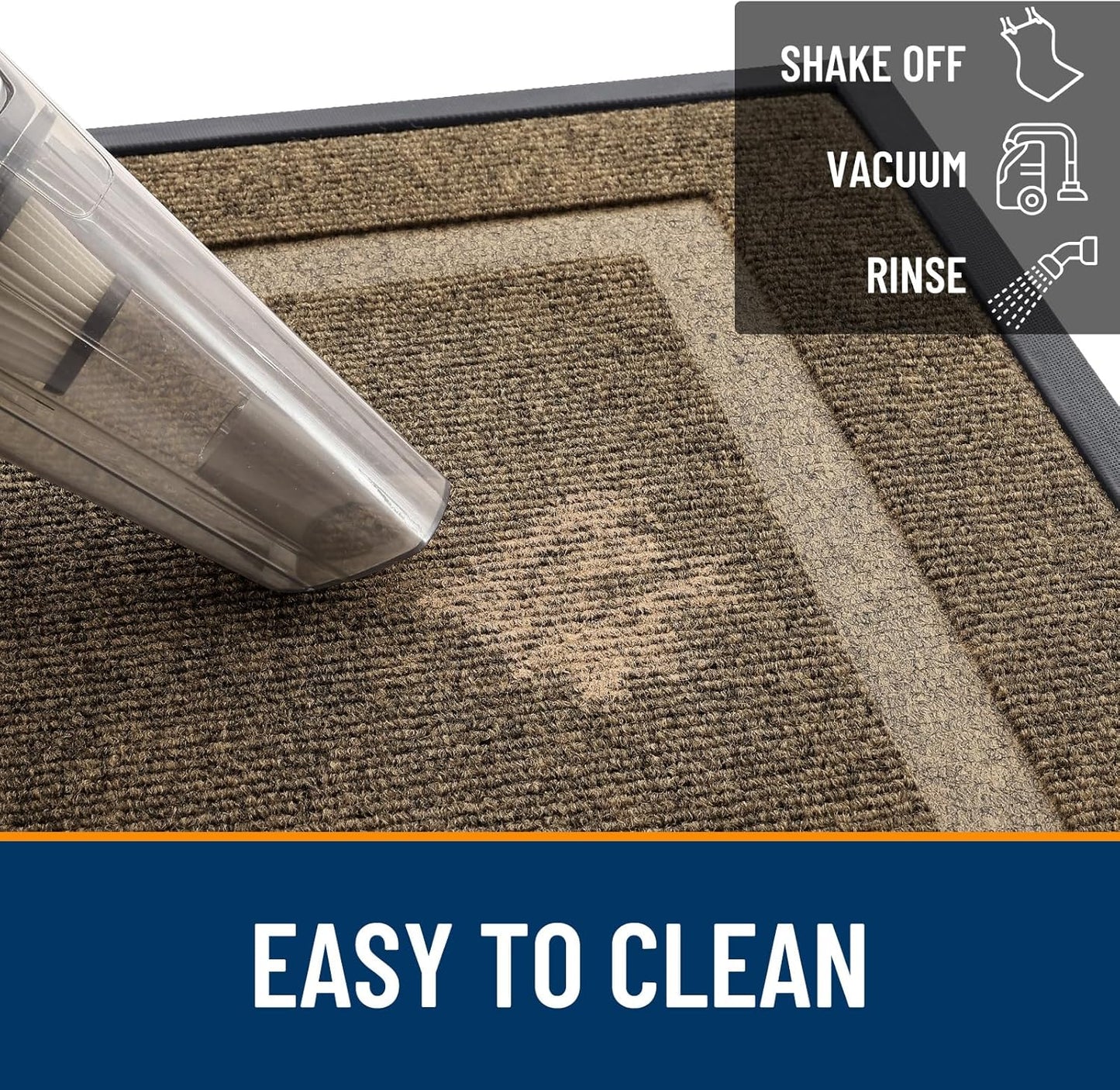 OLANLY Waterproof Front Door Mat - All-Season, Fade Resistant, Easy Clean | 47x17 Inches, Brown