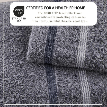 Set 4 Pack 26x16 Set Great Bay Home Decorative Hand Towel - Cotton Hand Towel - Durable Towels for Bathroom Decor