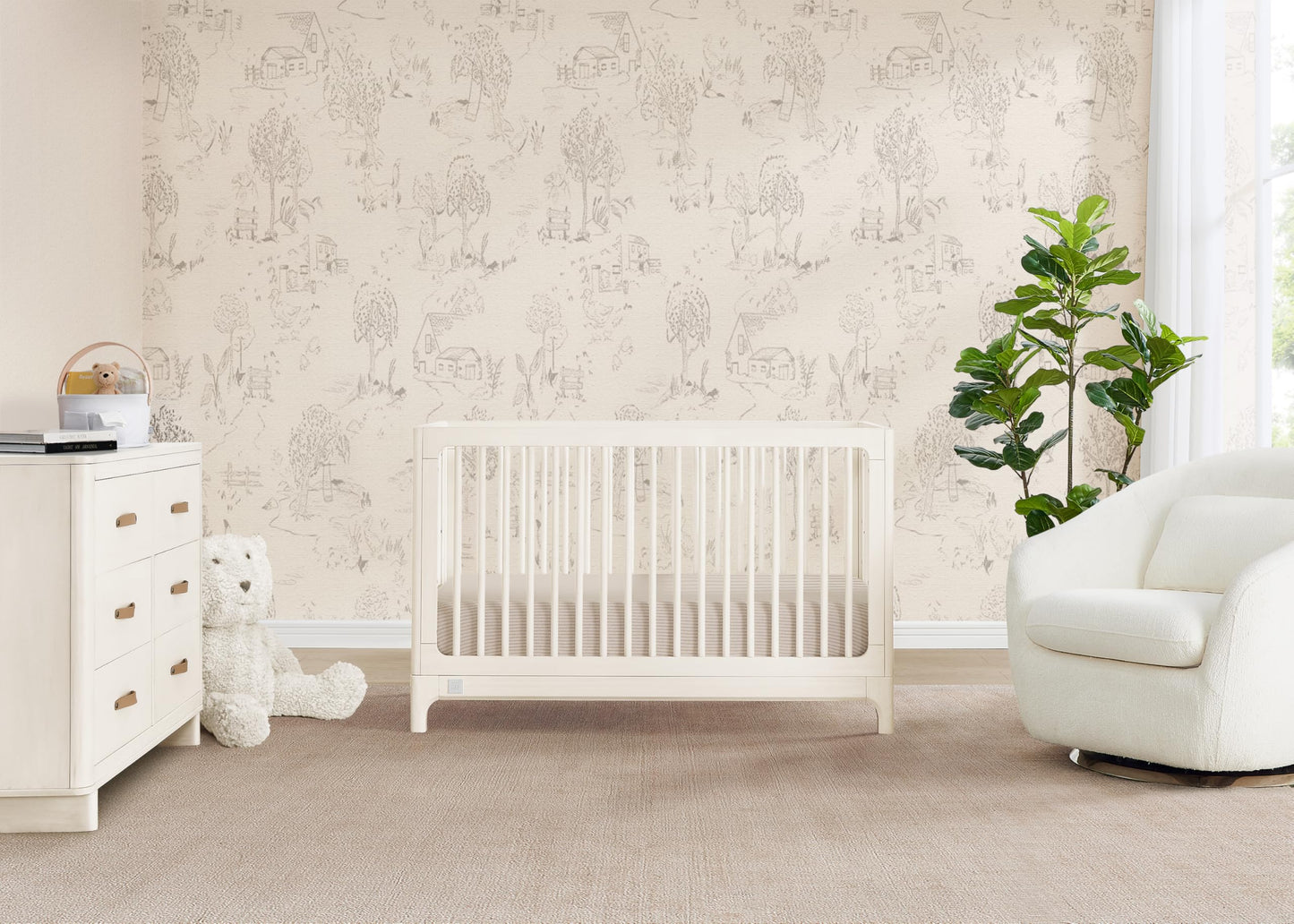 babyGap Wren 4-in-1 Convertible Crib by Delta Children - Greenguard Gold Certified, Antique White