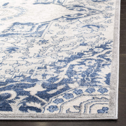 SAFAVIEH Brentwood Collection 10' x 13' Cream/Blue BNT816D Oriental Medallion Non-Shedding Living Room Bedroom Dining Home Office Area Rug