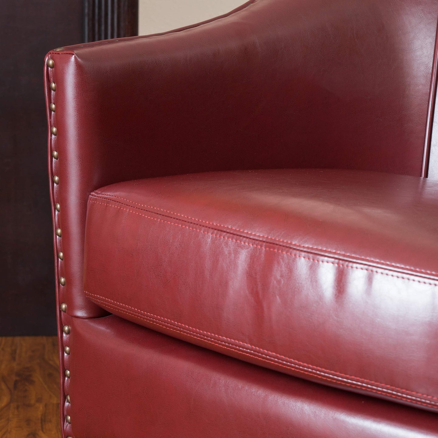 Christopher Knight Home Austin Leather Club Chair, Oxblood Red