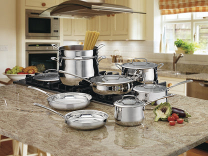 Cuisinart Contour Stainless 13-Piece Cookware Set with 12-Quart Stockpot Bundle
