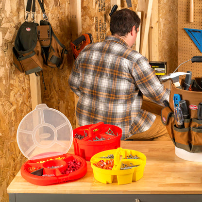 Bucket Boss - Super Stacker Small Parts Organizer, Bucket Organization (15054), Red
