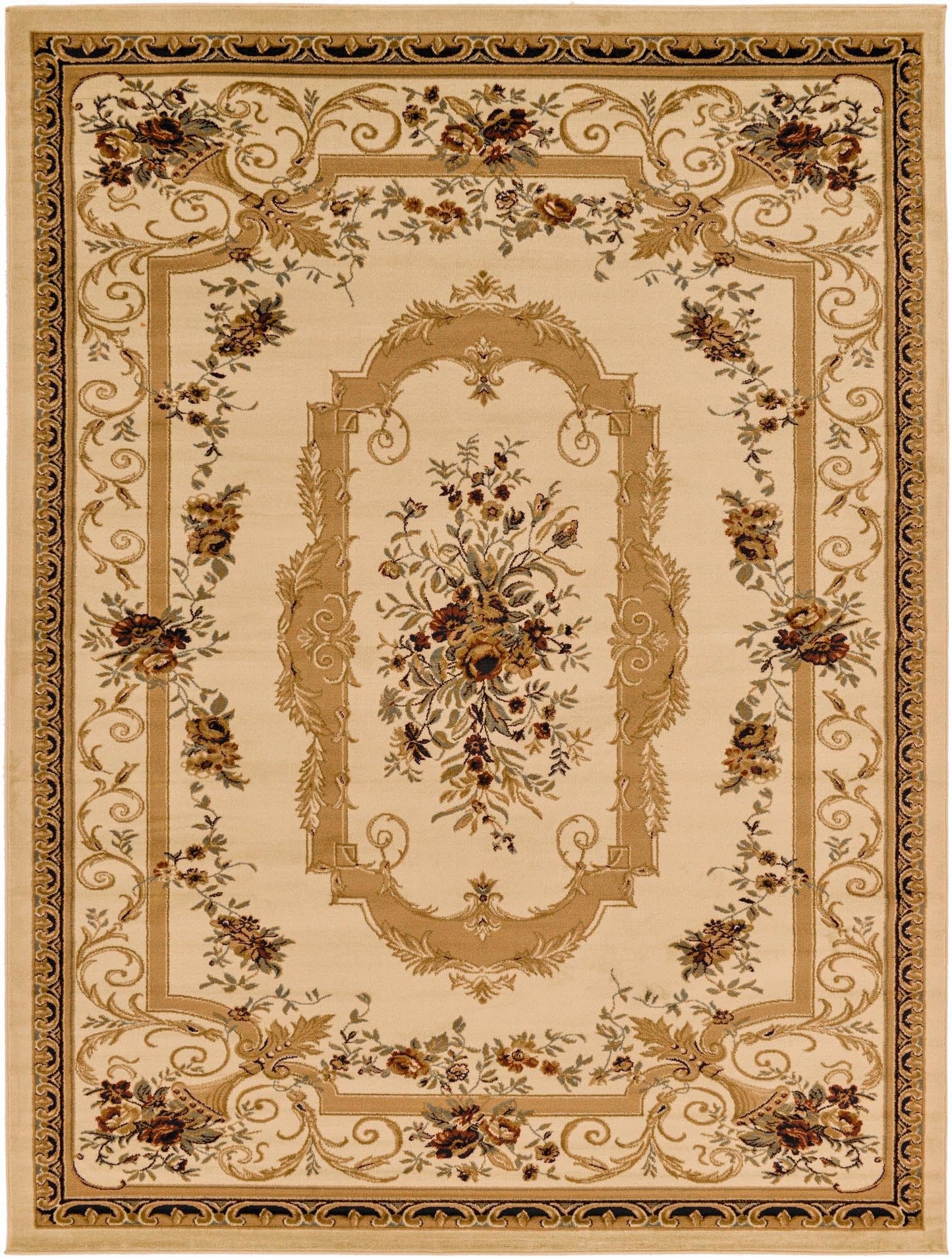 Unique Loom Versailles Collection Area Rug - Henry (9' x 12' Rectangle Cream/Green)