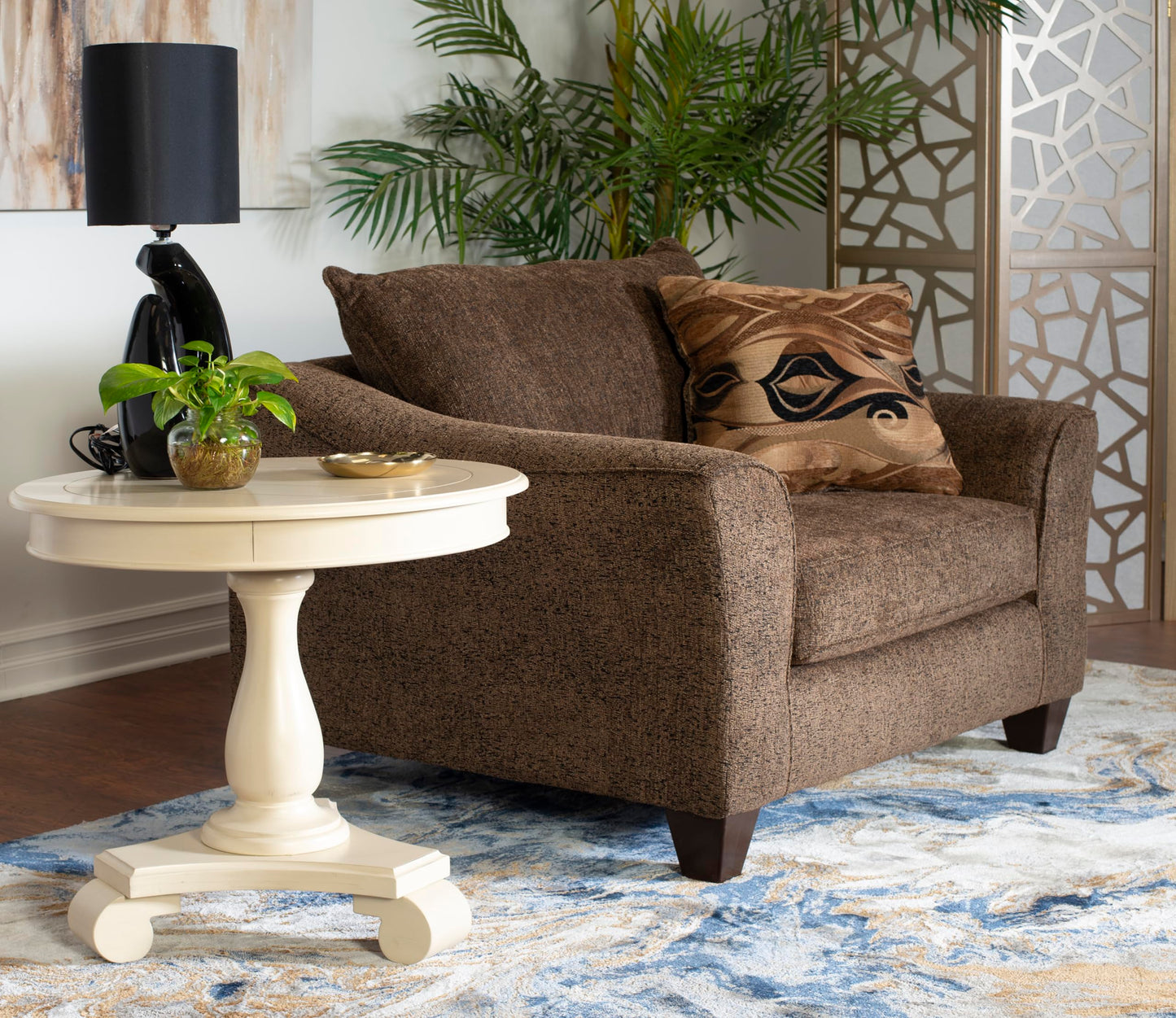Roundhill Furniture Camero Cafe Fabric Pillow back Accent Chair & Ottoman Set