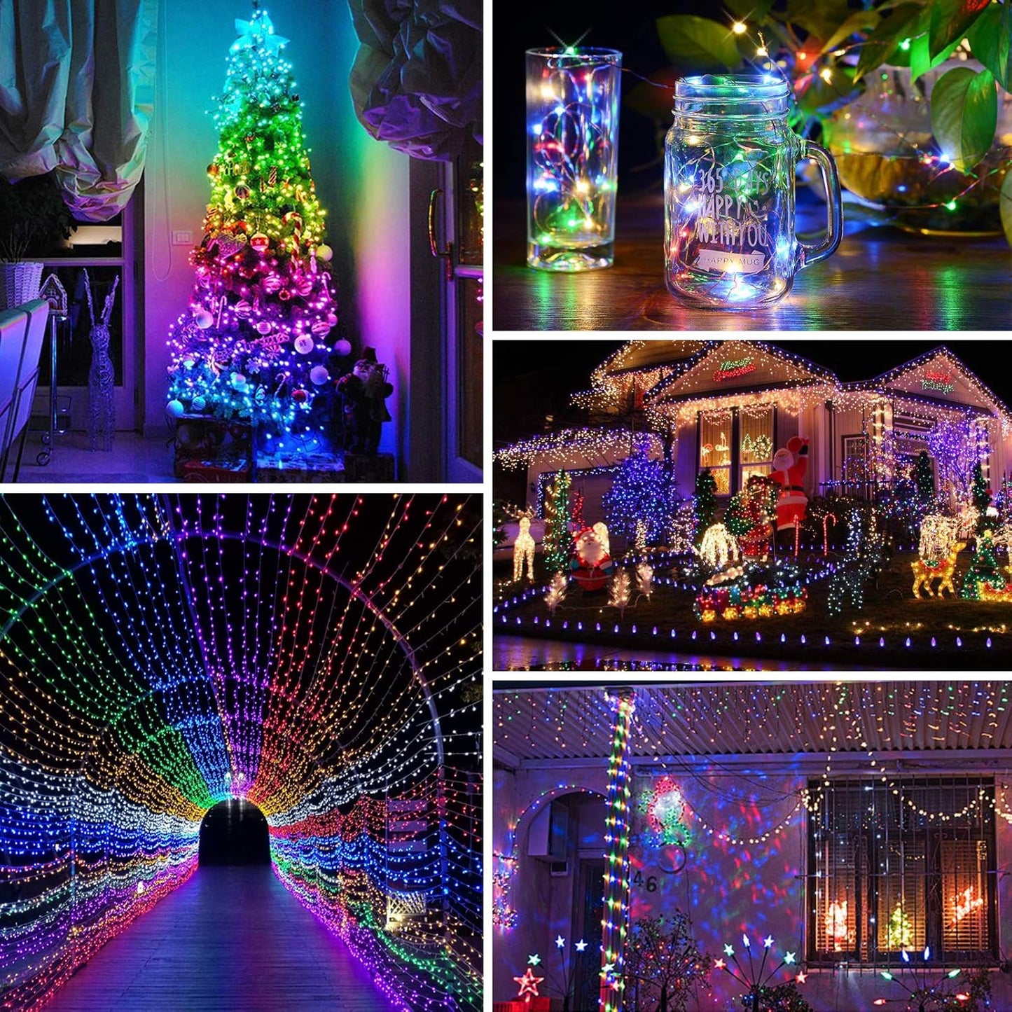 16.4ft 5m 50LEDs WS2812B DC5V BTF-LIGHTING Chasing Dream Full Color Twinkle Decorative Lights Addressable IC Fairy