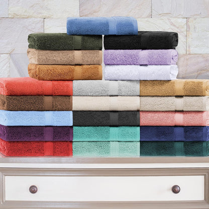 Set, 6PC, Superior Egyptian Cotton Solid Towel Monaco White