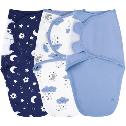 Yoofoss Baby Swaddles - 100% Cotton Adjustable Swaddle Sack for Newborns | 3-Pack, Soft & Breathable (3-6 Months)