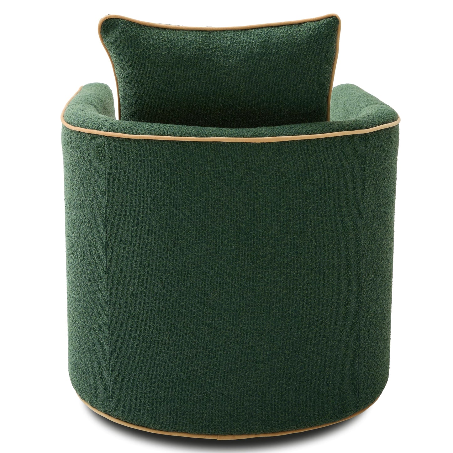 Christopher Knight Home Arlo 360° Swivel Accent Chair for Living Room, Bouclé Upholstered Rotating Lounge Chair Indoor, Barrel Swivel Chair with Iron Frame, Curved Armrest and Padded Seat, Green