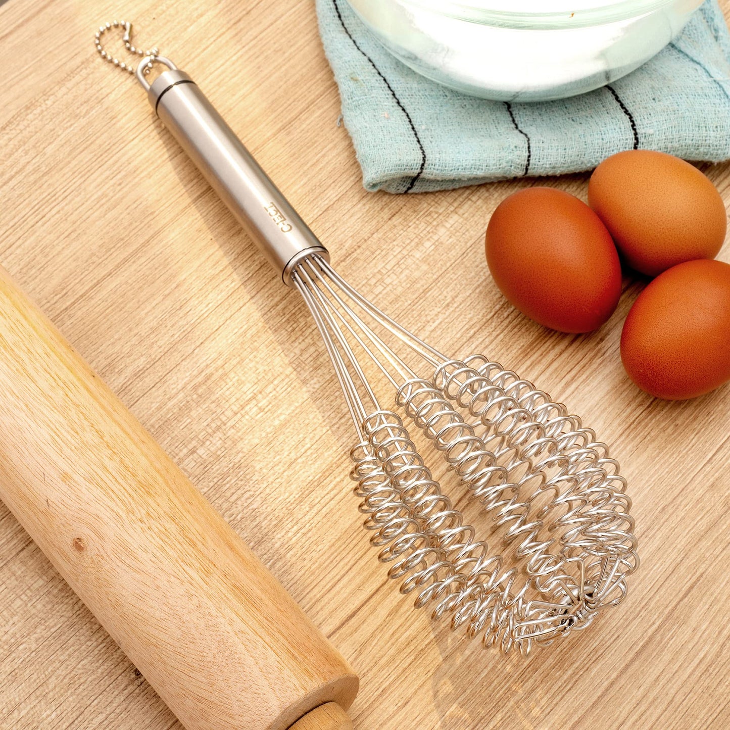 C-LECT Rapid Whisk - Premium Stainless Steel Whisk for Faster, Foamier Results - Rust-Free & Dishwasher Safe - Versatile Kitchen Tool for Cream, Sauces, Eggs, and More