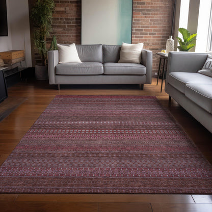 Addison Rugs Chantille ACN527 Red 9' x 12 Indoor Outdoor Area Rug, Stain Resistant, Machine Washable, Non Shedding, Bedroom, Living Room, Dining Room, Kitchen Rug