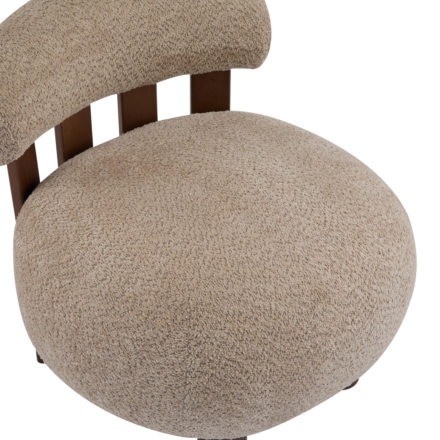 Christopher Knight Home Elvina Boucle Fabric Accent Chair, Solid Wood Single Lounge Sofa, Bedroom Comfy Reading Chair, for Modern Minimalist Style Living Room/Home Office, Light Brown