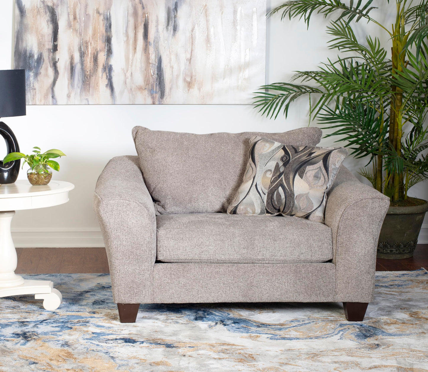 Roundhill Furniture Camaro Platinum Fabric Pillow Back Accent Chair