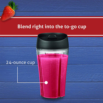 Oster Pro 1200 Smoothie Blender with Glass Jar & 24oz To-Go Cup, Countertop Kitchen Blender with 7 Speeds, 1200W Power, Brushed Nickel